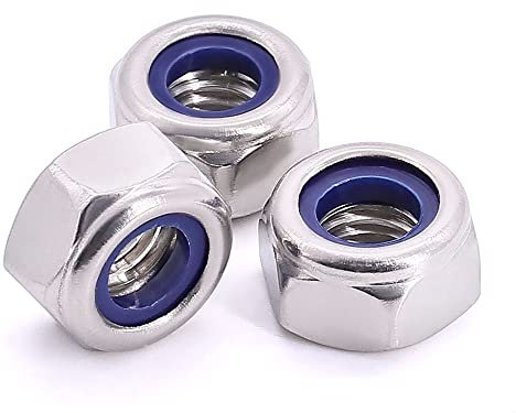 Tuercas hexagonales M3-0.5 (100 piezas) de bloqueo de cabeza hexagonal, acero inoxidable 304 18/8, unidad hexagonal, DIN985