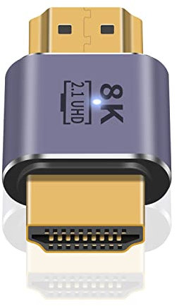 Maxhood HDMI Male to Male Adapter 8K, 48Gbps UHD HDMI 2.1 Adapter Connector Extender with LED Light, Supports 8K@60Hz 4K@120Hz 1080P for Laptop, DVD, TV, Monitors, PS5, (1-Pack)