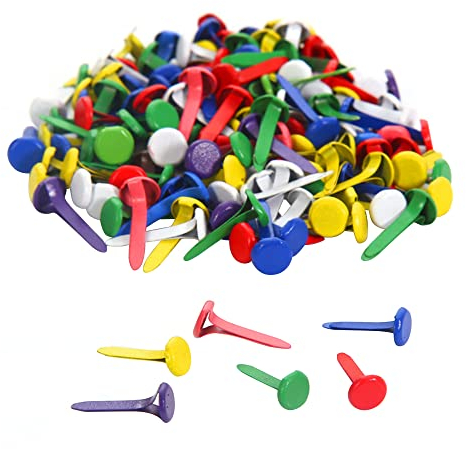 Mini Brads rund, 50/100 Stücke Papierverschlüsse Briefklammern Musterklammern Metall Bunte für Scrapbooking Handwerk DIY Kunsthandwerk