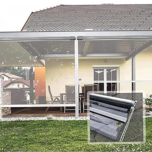 IXIETY Außenpergola Rollo Jalousie, PVC Transparentes Vinyl Wasserdichter Vorhang Mit Ösen, Glasfolientrennwand 70-190cm Breit (Color : Clear, Size : 190x280cm/74.5x110.2)