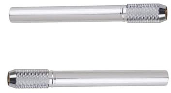 MEISH 2 Pieces Pencil Extender Dual Head Pencil Extender Holder Adjustable Metal Handle Pen Holder Extender for School Office Supplies Art Writing Tools (Silver)