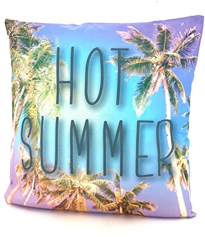 heimtexland ® Outdoorkissen mit Füllung Garten Dekokissen 45x45 schmutz- und wasserabweisend Deko Kissen Outdoor Typ688 Hot Summer