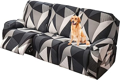 ELYSYSRL Sesselschoner für Relaxsessel 1/2/3 Sitzer Stretch Relaxsofa Bezüge 4/6/8-Teilig Relaxsofa Schonbezüge mit Seitentasche, Möbelschutz für Wohnzimmer (Color : #22, Size : 3 People (8 Pieces))