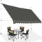 COSTWAY Toldos Exterior Terraza en Altura 200-300 cm, Toldo Manual con Manivela y Resistente a la Intemperie, Toldos Exterior Terraza Enrollable para Balcón y Terraza (200 x 125 cm, Gris)
