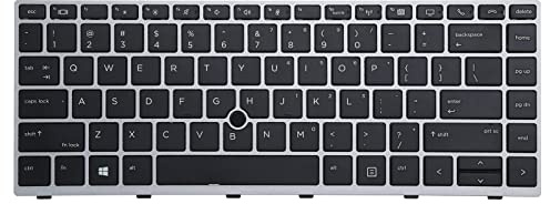 Jiqoe US-Laptop-Tastaturen für EliteBook 840 G5 846 G5 745 G5 Tastatur, Ersatz-Test-Pointing-Laptop-Tastatur, niedlich mit Hintergrundbeleuchtung