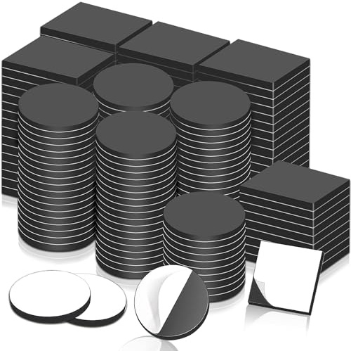 200 Stück Selbstklebende Mischpackung Runde Quadratische, Magnete zum Kleben Magnetband Magnetplättchen Selbstklebend, Starke Magnete Klebemagnete Stark,Kühlschrankmagnete für Whiteboard Magnettafel