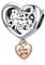 Alstiva „Best Friend Love You“ Herz-Charm Charm-Anhänger 925 Sterling Silber 5A Zirkonia Charm Anhänger für Armband Charm Bead Pendant für Europäische Armbänder Halsketten Schmuck Geschenk für Damen
