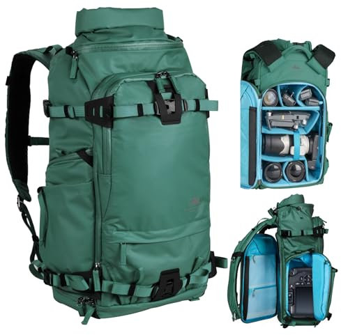 Summit Creative Tenzing 50L Camera Backpack with Rain Cover for Photographers, Green, Outdoor