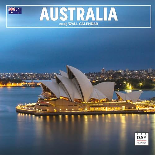 Dayplanner Publishing Australia Kalender 2025, großer quadratischer Wandkalender, 16 Monate, Australien Geschenk Reisekalender