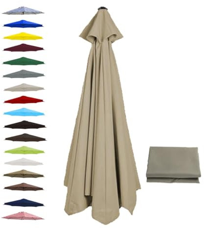 BEEGMA Replacement Parasol Canopy 2.0m 2.50m 2.70m 3.0m Canopy Replacement Top 6 Arms Patio Garden Beach Umbrella Canopy Cover(Color:Top,Size:2.50m/8.2FT)