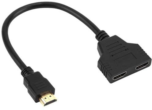Plimbin Splitter HDMI, 1080P Répartiteur HDMI 1 Entree 2 Sorties Commutateur, Doubleur Multiprise 2 Sorties, Mâle vers Double Femelle pour HDTV HD LED LCD Moniteur Projecteurs