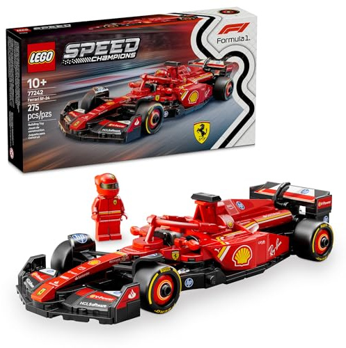 LEGO Speed Champions Ferrari SF-24 F1 Race Car Toys - Building Sets for Kids, Boys & Girls, Ages 10+ - Ferrari F1 Model Car Kits for Display or Play - Gift Ideas for Birthdays and Fans - 77242