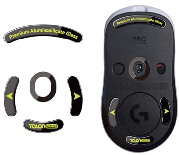 TALONGAMES Pieds de souris en verre ultra résistants à bords incurvés compatibles avec Logitech G Pro 2 Lightspeed - Semelle super lisse, rapide et durable