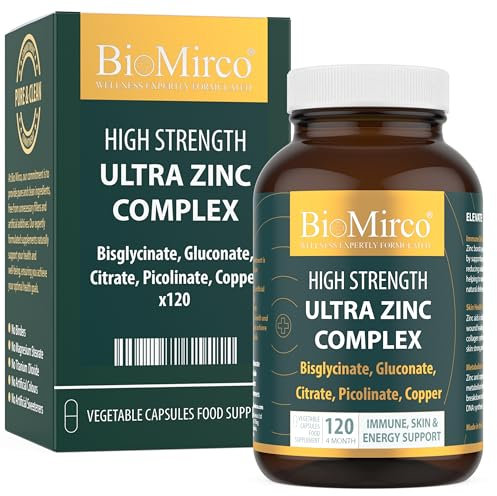 High Strength Ultra Zinc Complex, 120 Premium Capsules, Immune System, Cognitive Function, Potent Dose, Made in The UK