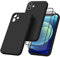 Vancle Case for iPhone 12mini Phone Case,with 2 HD Screen Protectors, Shockproof Bumper Liquid Silicone Case with Microfiber Lining (Black)