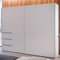 FORTE Winn 2 moderner Kleiderschrank 250, Schrank mit 2 Schwebetüren und 3 Schubladen, Holzwerkstoff, Weiß, 249 cm breit, 200,5 cm hoch, 61 cm tief