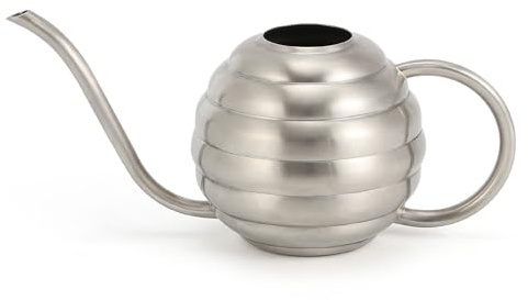 Lianshi Regadera para Plantas, 400 ml, Estilo Retro Esmerilado, Mate (Plata, 14 onzas)