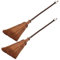 Yardwe Ensemble De 2 Pièces Balai Enfant Balais de Mariage pour la cérémonie de Saut Balai Petit Balai de maïs Grand Balai balais de Paille Soie Marron Light Brown
