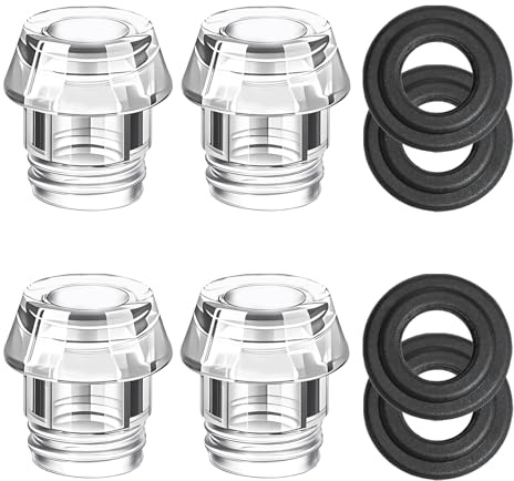 4 Sets Coffee Percolators Knob Replacement Knob Top and Washer Ring, Transparent Coffee Pot Filters Top Replacement to Fit Most Kinds of Percolators
