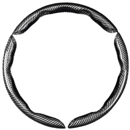 Happyit Cubierta del Volante del Coche de Fibra de Carbono de 2/3 PCS Cubierta del Impulsor de la Rueda de Cuero de Fibra de PVC Universal Antideslizante (Gris+3pc)