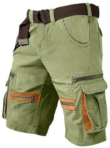 Generisch Pantaloni corti da lavoro, da uomo, estivi, da lavoro, con tasche, da allenamento, per attività all'aria aperta, in stile retrò