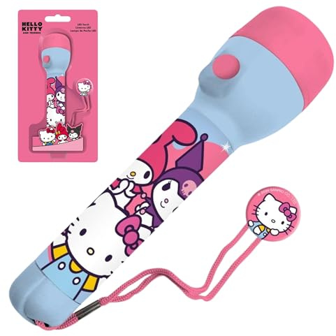 SRV Hub Hello Kitty LED Torch for Kids | Sanrio Flashlight with Wrist Strap | Cute Pink Handheld Torch for Girls | Portable LED Light for Camping, School, Night Use | Hello Kitty Gifts Age 3+