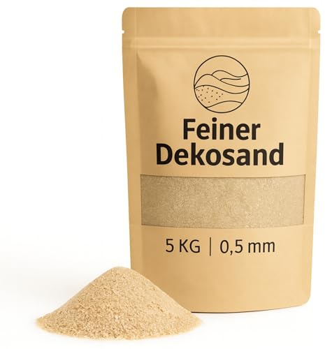 Deko-Sand creme als farbige Streudeko - 5 kg kleine Deko-Steine Ø 0,5 mm für Gläser, Vasen