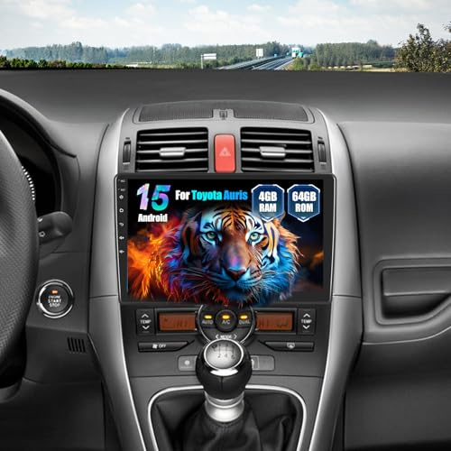 Android 15, 4G+64G GOHHDL Autoradio für Toyota Auris 2006-2011 mit Navi Carplay Android Auto, 10 Zoll Touchscreen Radio 2Din mit GPS-Navigation WLAN Bluetooth FM/RDS SWC Rückfahrkamera Mikrofon