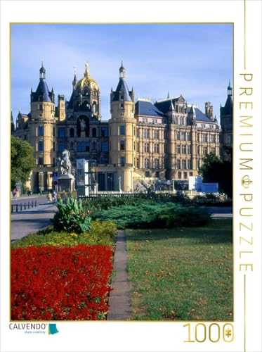 CALVENDO Puzzle Schloss Schwerin, romantischer Historismus | 1000 Teile Lege-Größe 48 x 64 cm Foto-Puzzle für glückliche Stunden