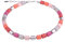 Adi-Modeschmuck Damenkette “Bärbel” aus Polaris- und lackierten Acrylzylindern, pink/orange Mix mit silbernen Akzenten. Handgefertigt in Berlin.