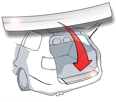 LACKSCHUTZSHOP Ladekantenschutz passend für Nissan Pulsar (Typ C12 ab BJ 2014) - Chrom/Chrome hochglänzend
