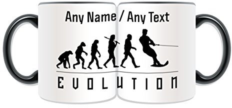 UNIGIFT Mug de ski nautique (couleur enveloppée) avec inscription « All Name » – Motif joueur d'équipe – Jeu olympique de sport et de remorquage de skier