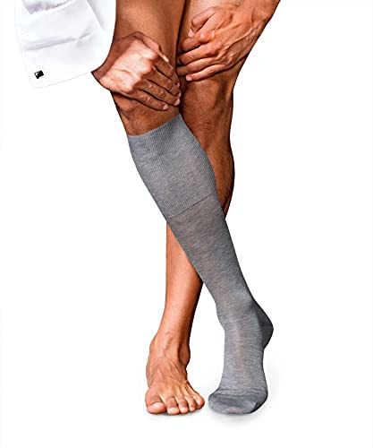 FALKE Herren Kniestrümpfe No. 9 M Kh Baumwolle lang einfarbig 1 Paar, Grau Light Grey Melange 3390, 39-40