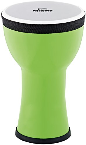 Nino Percussion Elements Mini Djembe - Kleines Musikinstrument für Kinder ab 3 Jahren - Durchmesser 6 Zoll - Kunststoff, Grün (NINO-EMDJ-GA)