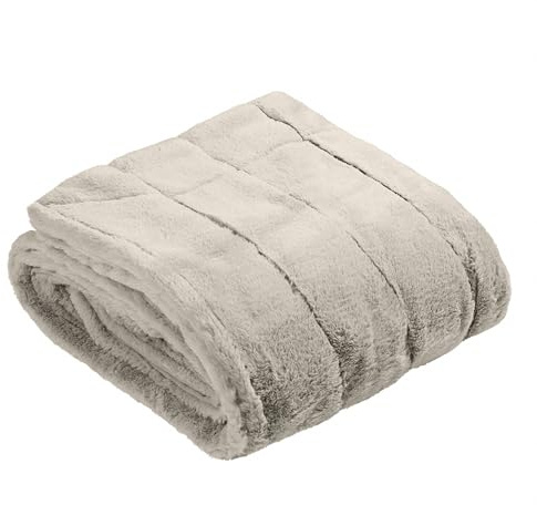 Paoletti Empress Throw (Grey - 140x200cm) | Luxury Heavyweight Soft Faux Fur Elegant Minimalist Decorative Sofa Bed Blanket