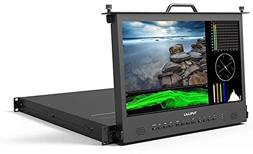 Lilliput Monitor estraibile RM-1730/S 1RU da 44 cm 1920 × 1080 300 CD/m500cd/m² Luminosità 3G-SDI, HDMI, DVI, contrasto audio 700:1 e Tally Input, SDI e HDMI Cross Conversion