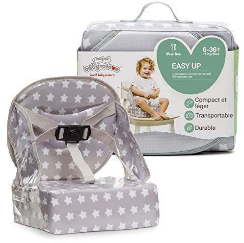 Baby-To-Love Easy Up, Hochstuhl für Babys, Sitzerhöhung für Kinderstuhl, Nomade Baby (White Stars)
