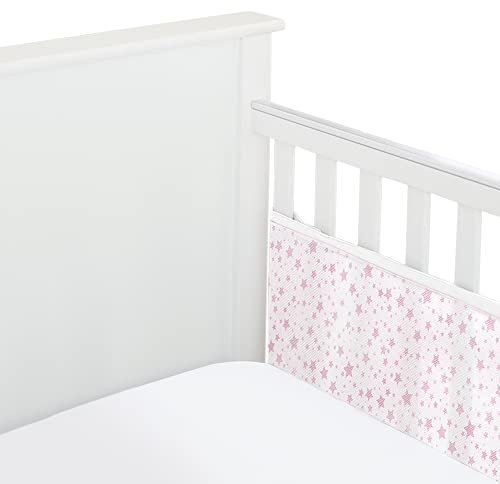 Lit bébé 2 Face Doublure en maille respirant, Twinkle Twinkle, Rose étoiles
