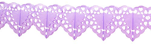 Creativery 4 Meter Papiergirlande Herzen (Flieder 462H) // Papier Girlande Deko Hängedeko Raumdeko Geburtstag Party Fest Feier