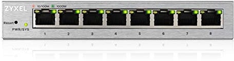 Zyxel 8 Port Gigabit Web Managed Switch | Plug & Play | Supports VLAN, QoS, IGMP & LAG | Fanless [GS1200-8]