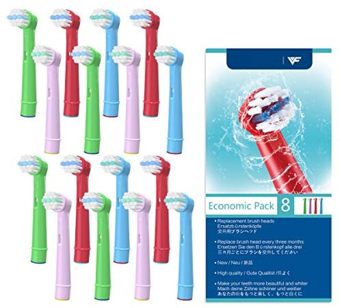 YanBan Elektrische Zahnbürstenkopf Kompatibel für Oral B Cross Floss Vitality 3D Kinderzahnbürsten Ersatzköpfe, mit Verpackung (16 Pcs)
