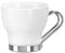 Bormioli Rocco ‘Oslo’ White Espresso Cups Set of 4 (109ml) – Small Coffee Cup Glasses with Stainless Steel Handles – Toughened Opal Glass: Microwave & Dishwasher Safe – Luxury Italian Tableware