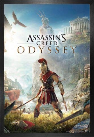 1art1 Assassin's Creed Poster Plakat | Bild und MDF-Rahmen - Odyssey Kinoplakat (91 x 61cm)