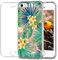 MadBee iPhone 5/ 5S/ SE Case + Tempered Glass Screen Protector, Colorful Pattern Printed Design Clear Soft Flexible TPU Protective Cover Case for Apple iPhone 5/ iPhone 5S/ iPhone SE (Leaf 1)