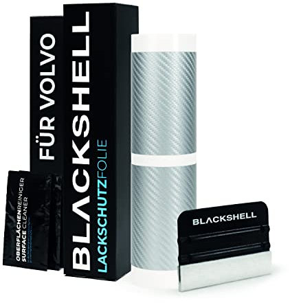 Blackshell® Lackschutzfolie passend für XC60 | Typ SPA | Bj. ab 2017 Carbon Silber - passgenaue Einstiegsleistenschutz Folie inkl. Set für Folierung
