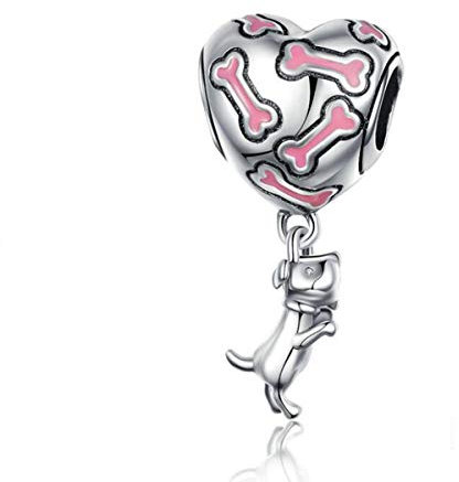 Breloque tortue en argent sterling pour bracelets Pandora (chiens et os)