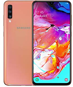Samsung Galaxy A70 Smartphone Android double SIM 6,7 128 Go Corail (version britannique) (renouvelé)