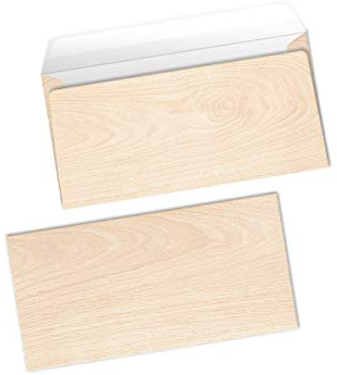 Briefumschläge Holz braun beige für Briefe Einladungen Hochzeit Geburtstag DIN lang-Format (10 Umschläge)