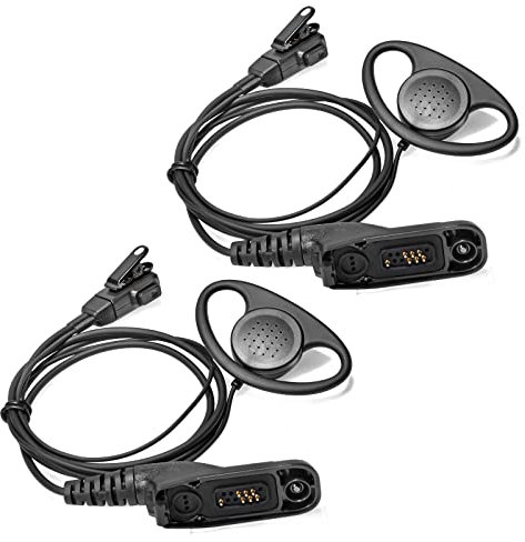 HYSHIKRA Oreillette en Forme de D avec Micro Casque multibroches Compatible avec Motorola DP3400 DP4400 DP4800 DGP4150 XiR-P8200 Xpr-6300 Radio bidirectionnelle (2 pièces)