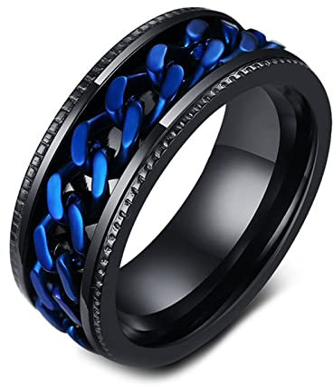 Fidget Band Ringe, Titan Anti-Angst Spinner Ringe für Frauen Männer Ring Damen Stress Ringe Roller Ringe 70 (22.3)